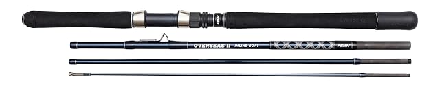 Canna Penn Overseas II Inline Boat in quattro pezzi con tubo da viaggio Cordura