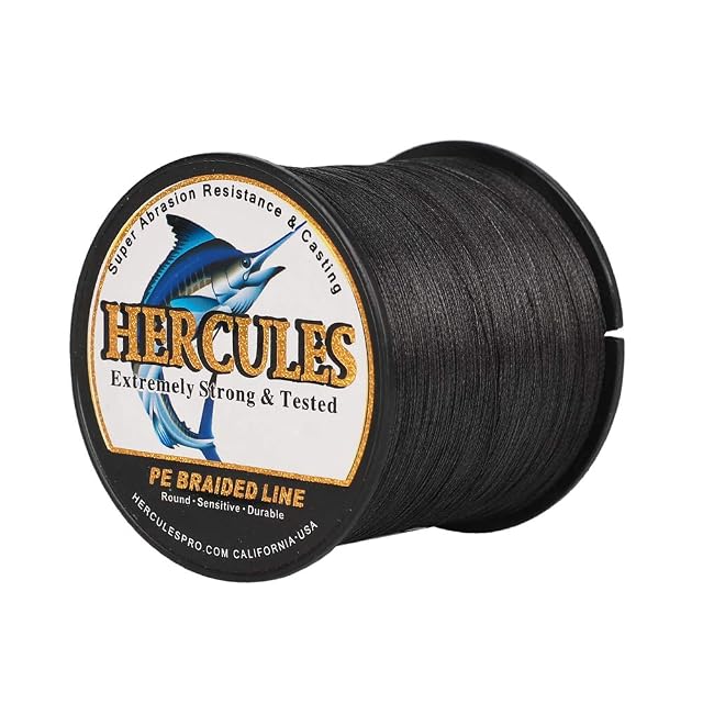 Trecciato da pesca HERCULES Super Cast a otto capi, nero