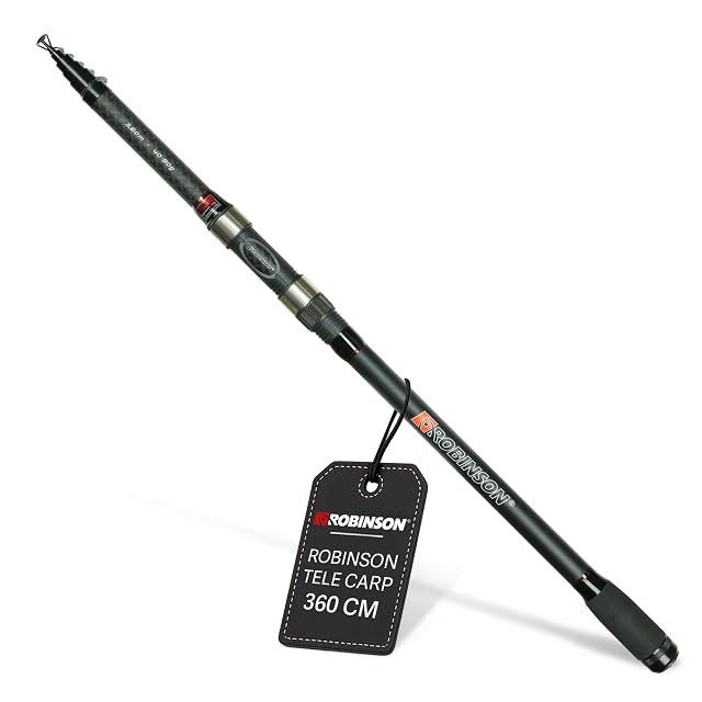 Canna da carpa telescopica Robinson Stinger X-Cross chiusa e aperta