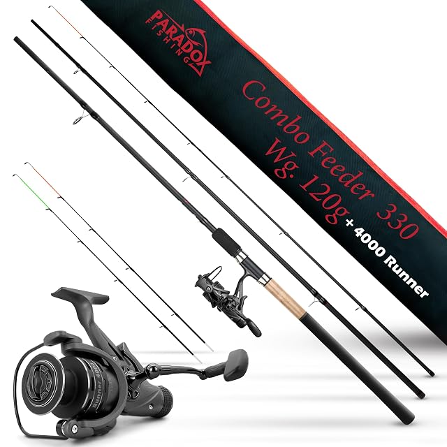 Canna feeder Paradox Fishing da 3,3 m con mulinello Runner 4000