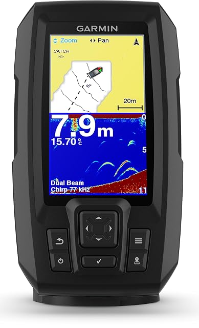 Ecoscandaglio CHIRP Garmin Striker Plus 4 col suo supporto