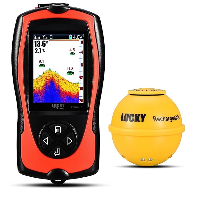 Ecoscandaglio portatile senza fili LUCKY con ricevitore a schermo LCD a colori
