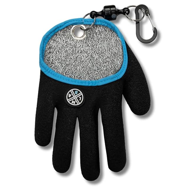 Guanto da recupero antiscivolo LMAB Landing Glove per il luccio con clip magnetica