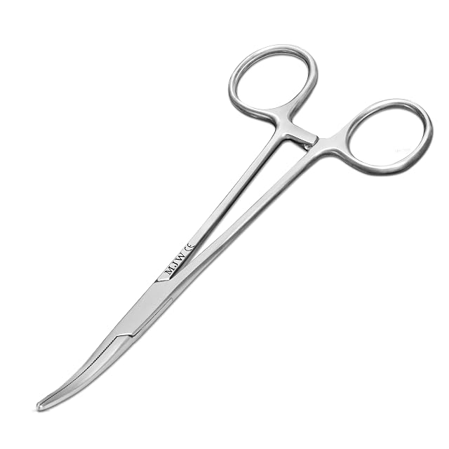 Pinza emostatica curva MJW in acciaio inossidabile per la pesca