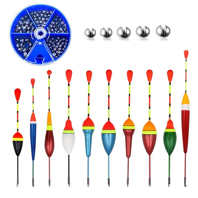Set di dieci galleggianti WestCH con 100 piombi spaccati in cinque misure