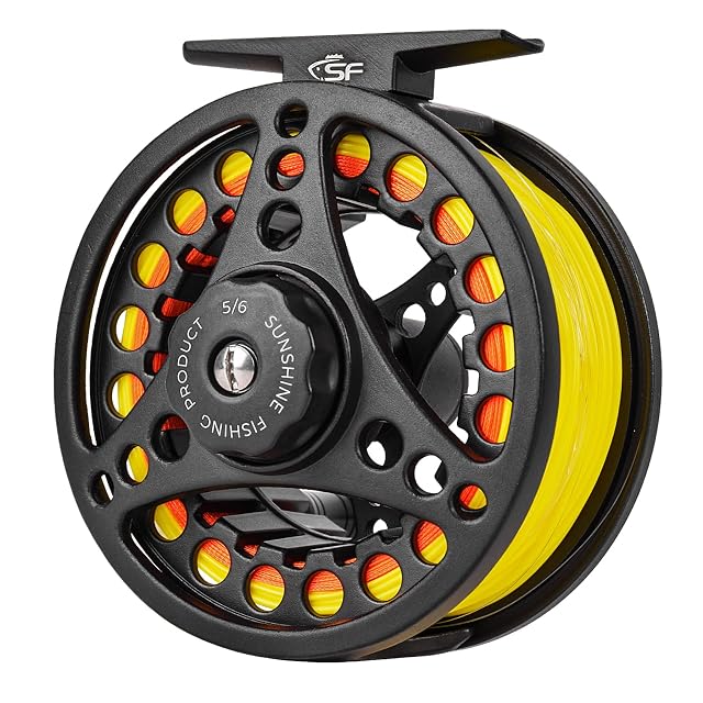 Mulinello da mosca SF nero opaco ad arbor grande con coda giallo fluo, taglia 5/6