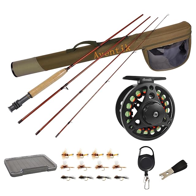 Set da pesca a mosca Aventik Extreme con canna, mulinello e custodia da viaggio
