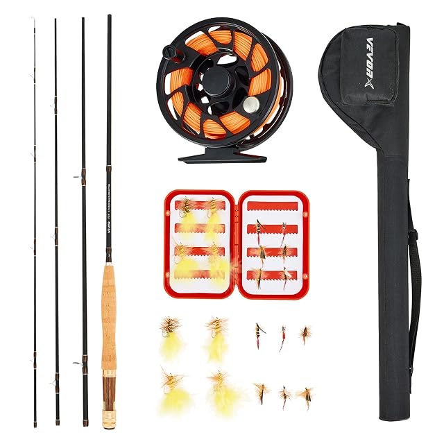 Kit da pesca a mosca VEVOR con canna, mulinello, scatola e mosche