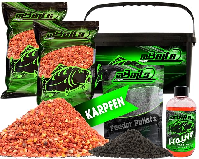 Set di pastura per carpa Angel-Berger Magic Baits con secchio e liquido