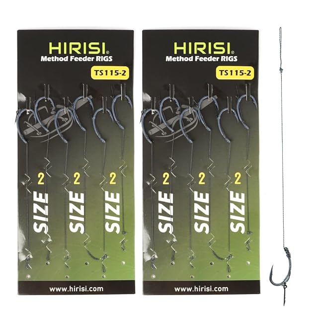 Dodici hair rig da carpa curvi Hirisi Tackle con girelle antigroviglio