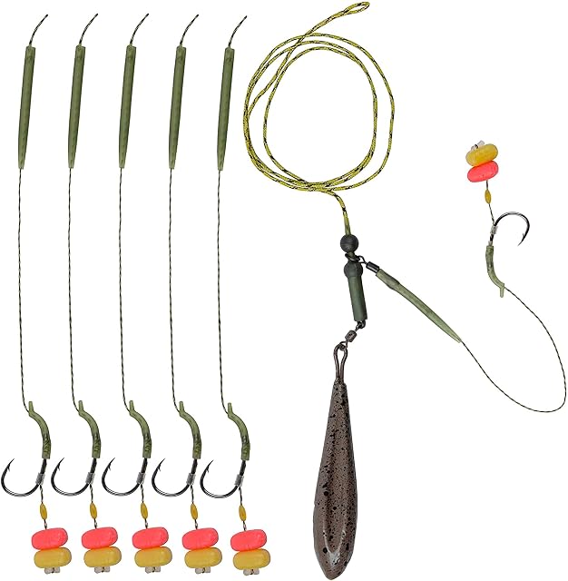 Set di montatura da carpa inline OROOTL con piombo da 80 g e hair rig di ricambio