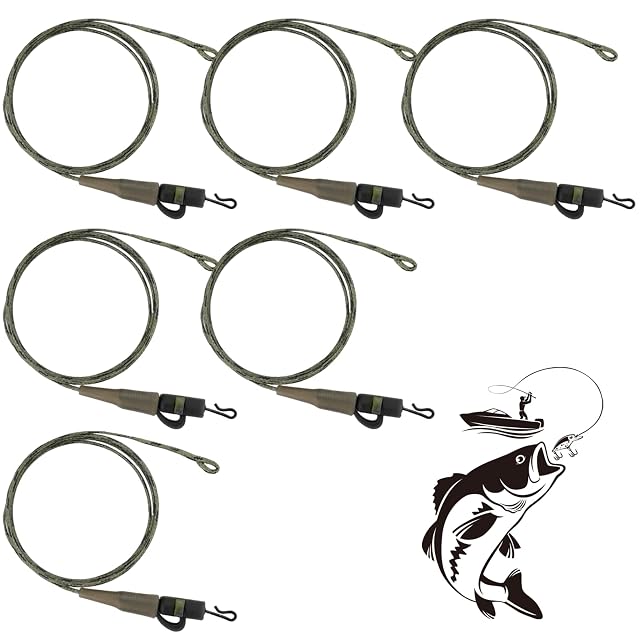 Set di sei chod rig senza ardiglione TYBYBB con leadcore e clip di piombo di sicurezza