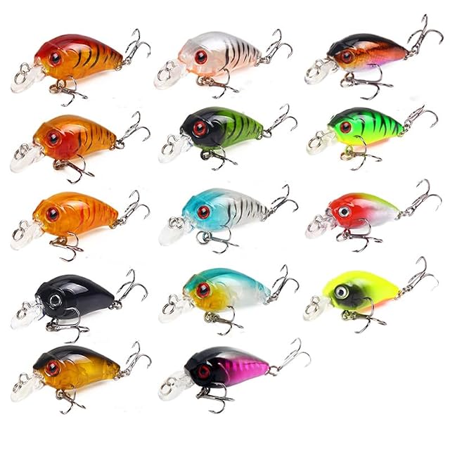 Set di quattordici crankbait GERUI in colori vivi