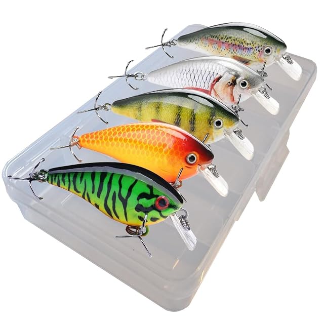 Set di cinque crankbait Perch’n Pike in una scatola