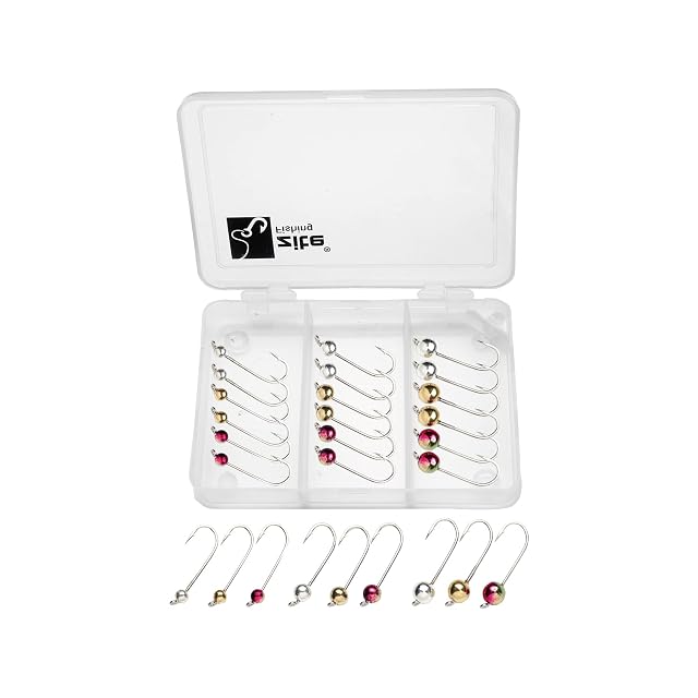 Micro-testine piombate in tungsteno Zite Fishing in colori neon su ami da trota