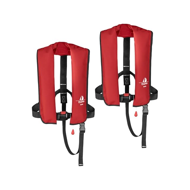 Coppia di giubbotti di salvataggio automatici 12skipper Classic in rosso