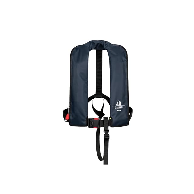 Giubbotto di salvataggio automatico 12skipper blu navy con cinghia sottocoscia