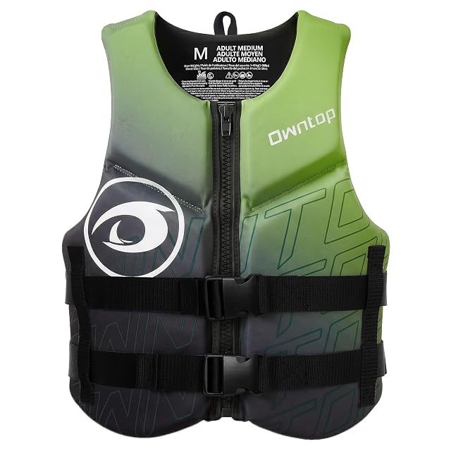 Giubbotto di galleggiamento Owntop verde in neoprene per kayak e pesca