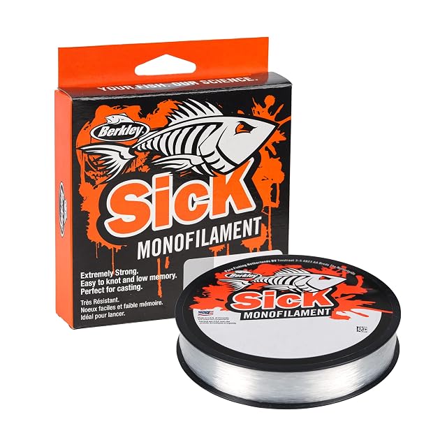 Filo da pesca monofilo trasparente Berkley Sick Nylon su bobina da 300 metri