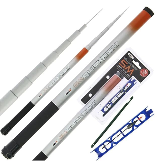 Canna fissa telescopica G8DS Quickfish con montatura posata e slamatore