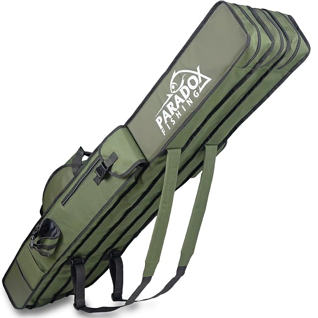 Fodero per canne verde Paradox Fishing, 160 cm a quattro comparti