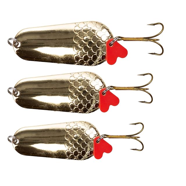Set di tre ondulanti da luccio Zite Fishing con bandierine attrattive rosse