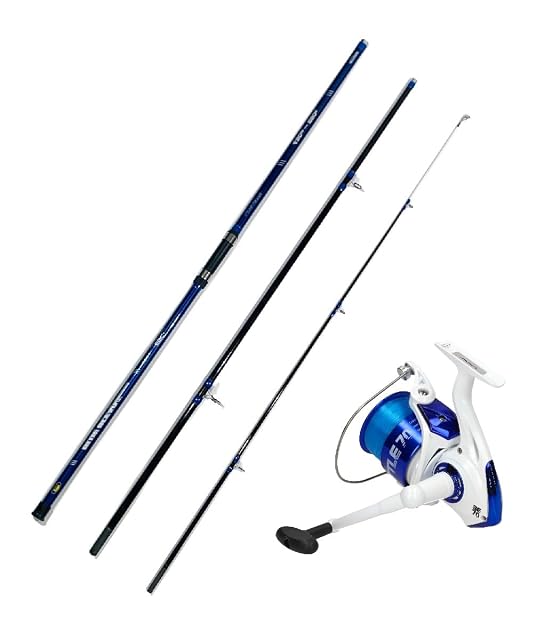 Canna da surfcasting A&M Blue Ocean con mulinello da mare Beach Battle 70