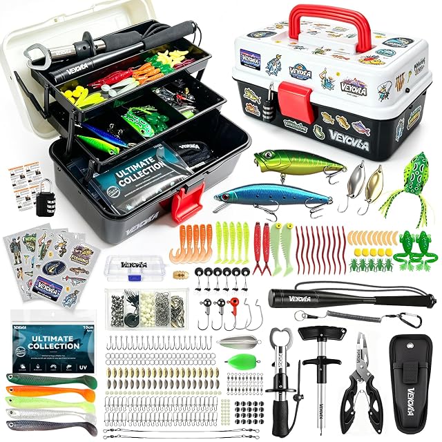 Kit da pesca VEYCVLA da 376 pezzi con valigetta e attrezzi