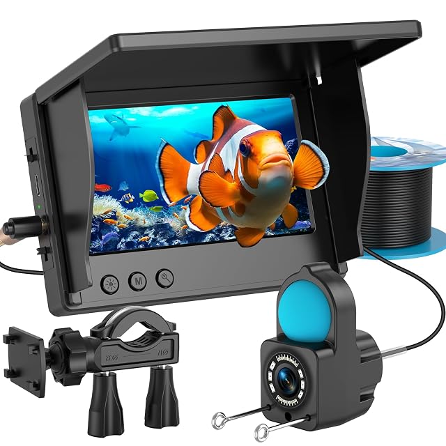 Telecamera da pesca subacquea TMACTIME con monitor LCD e cavo da 30 m