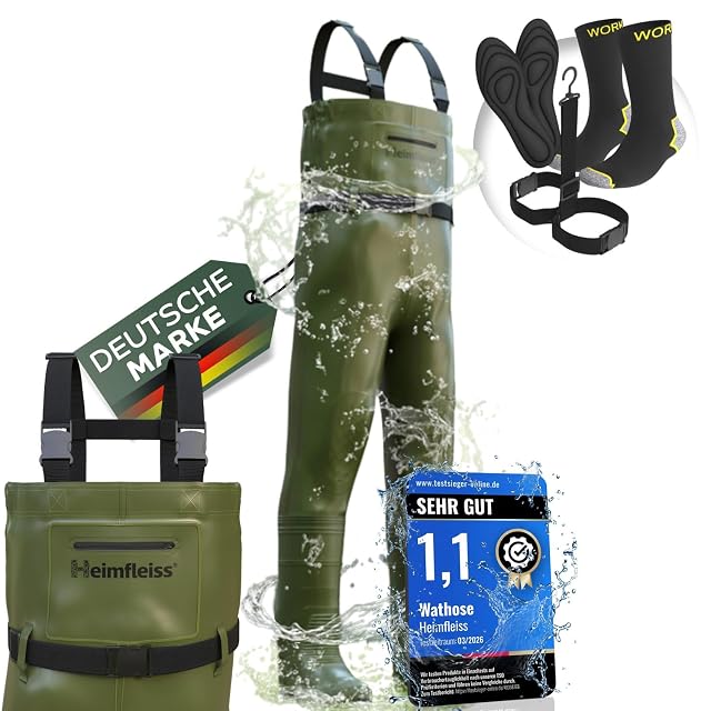 Waders impermeabili Heimfleiss con stivali, taglia 44