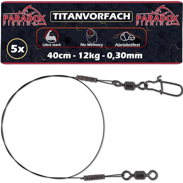 Terminale in titanio per luccio Paradox Fishing, 0,30 mm, 40 cm